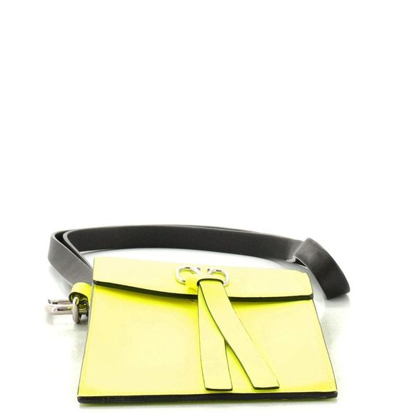 Valentino Garavani Uomo Vring Neck Pouch Leather Green - Picture 5 of 7